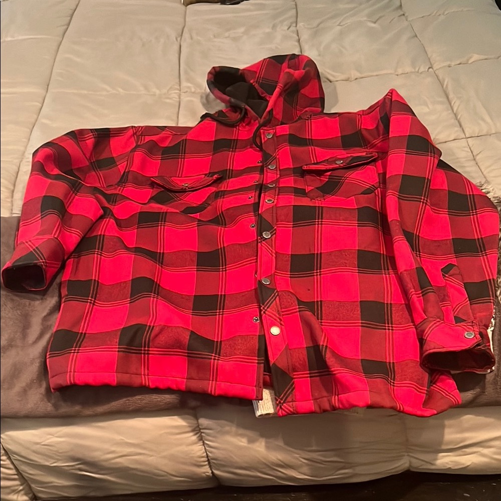 Dickies Red and Black Hooded Sweatshirt